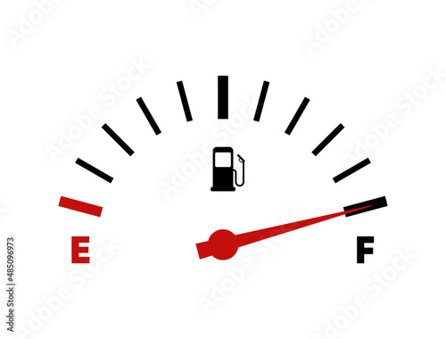 Fuel tank indicator. Fuel meter. Fuel level. Vector EPS 10.