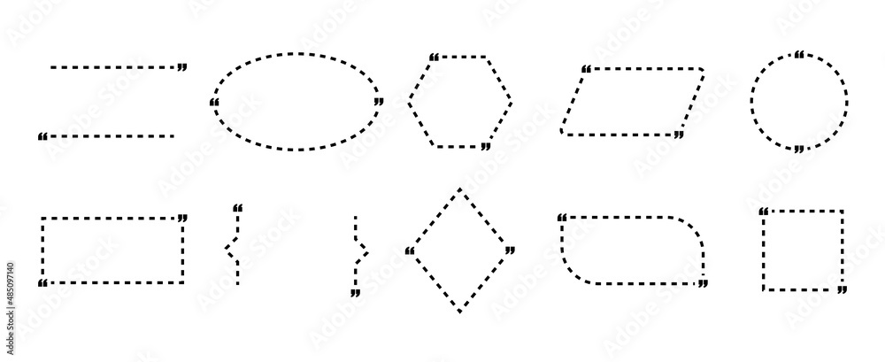 Quote box frames set in different shapes with quote marks. Free space for text. Vector EPS 10 Quote box frames set in different shapes with quote marks. Free space for text. Vector EPS 10