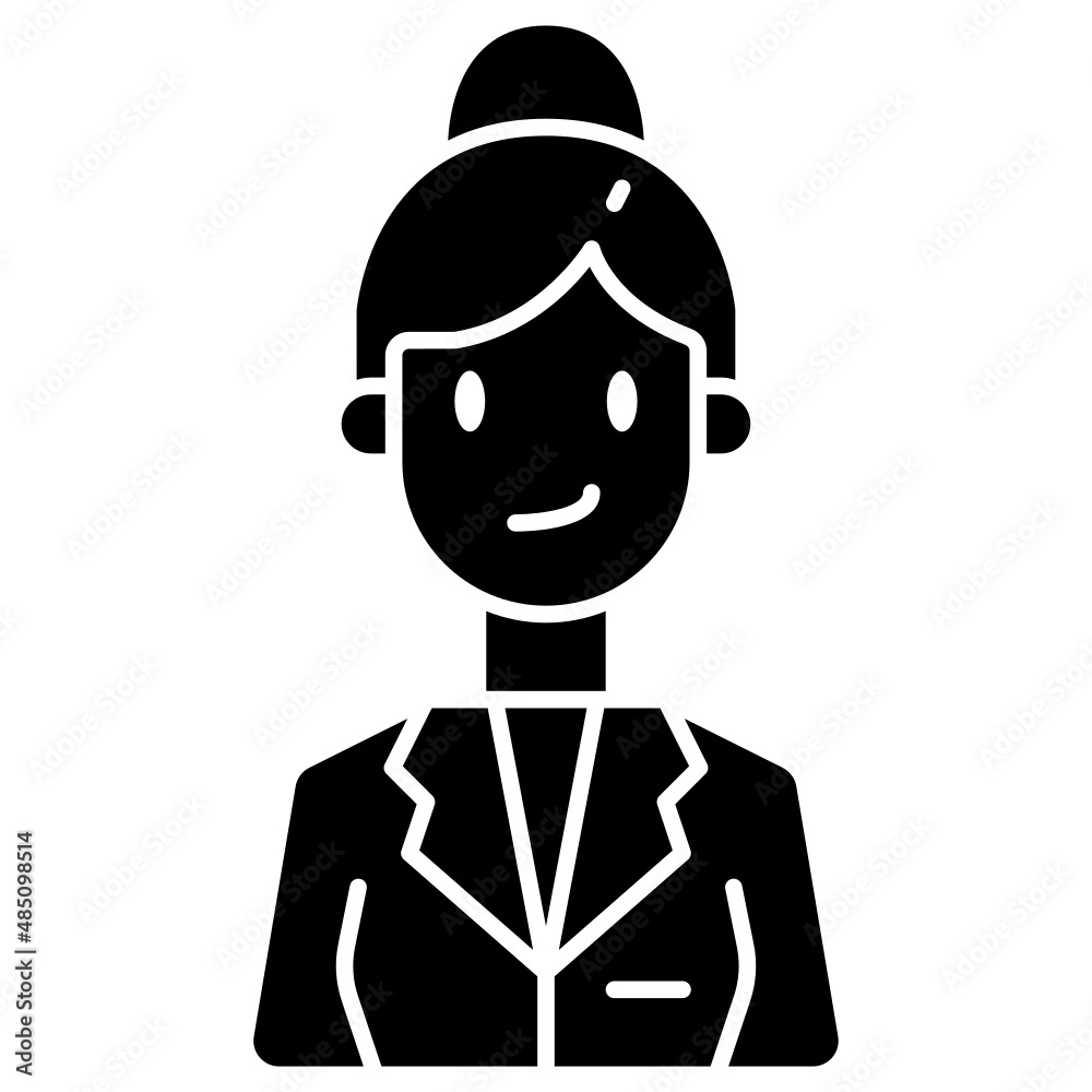 businesswoman solid icon businesswoman solid icon