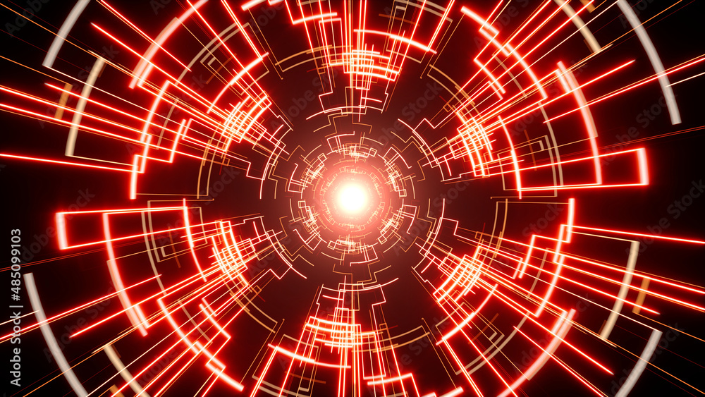 Fototapeta premium Red Electrical Technology Circuit Pattern Lina Art Texture