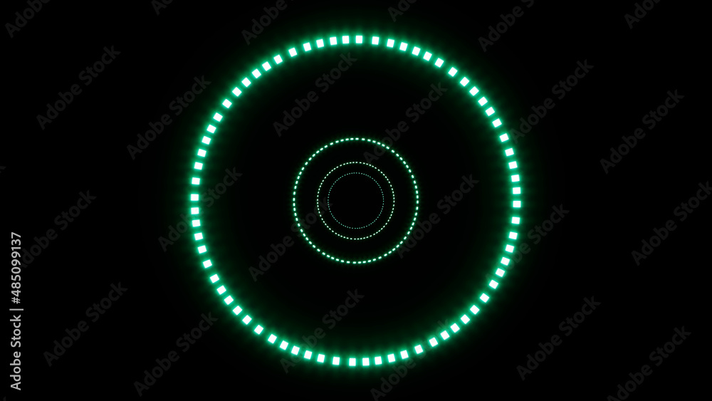 Shining Green Dashed Circle Light Overlay Effect Shining Green Dashed Circle Light Overlay Effect