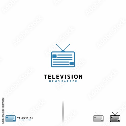 tv newspapper logo design template. television combine with newspapper logo concept photo