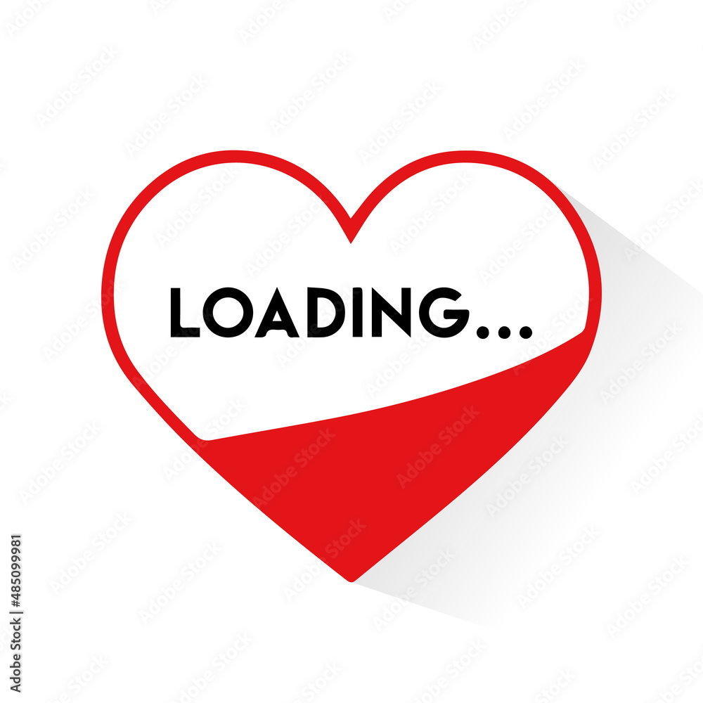 Love loading handwriting in Valentines day isolated on white Background , heart Love loading handwriting in Valentines day isolated on white Background , heart