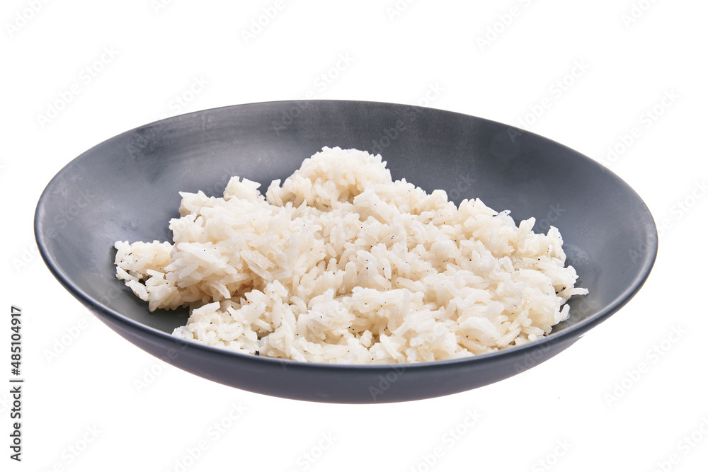 Bowl of delicious rice over white isolated background Bowl of delicious rice over white isolated background