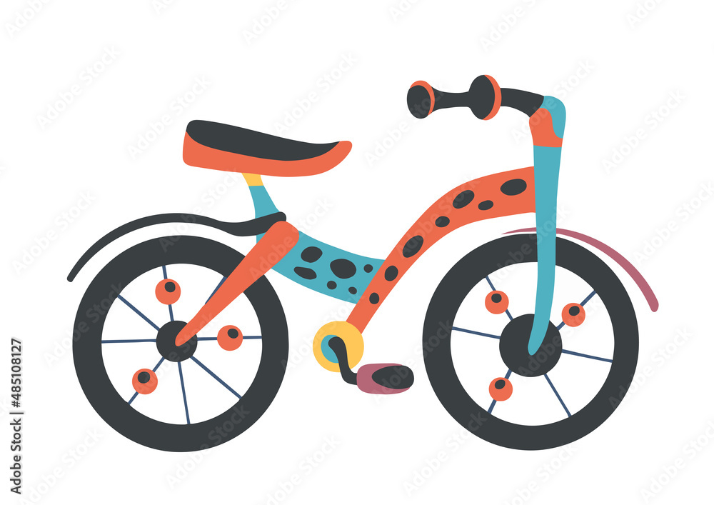 Bicycle. Transport for adults and children. Leisure activities and sports. Vector illustration