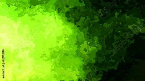 abstract animated twinkling stained background full HD seamless loop video - watercolor splotch liquid effect - neon ligth green dark pine emerald forest deep jungle color
