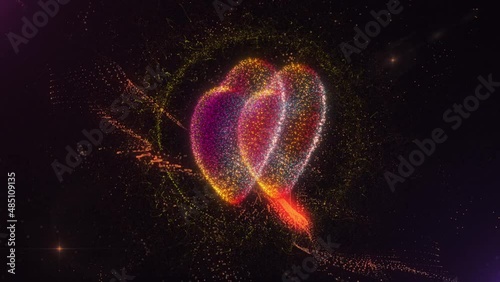 Two Hearts. Romantic Background 4K