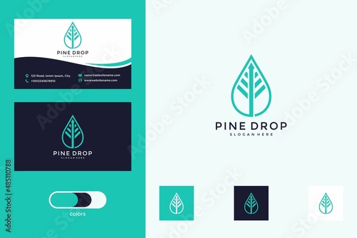 pine drop logo design template photo