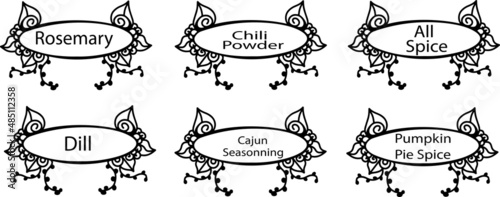 Set with spice labels for spice developers 2