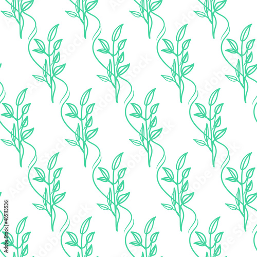Botanical floral leaves seamless pattern. Floral pattern © hendripiss