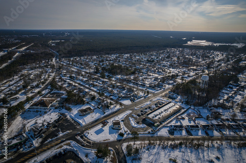 Aerial Drone of Toms River in the Winter © Jin