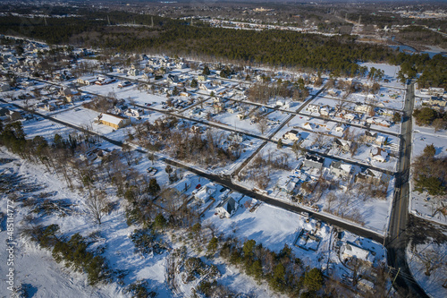 Aerial Drone of Toms River in the Winter photo