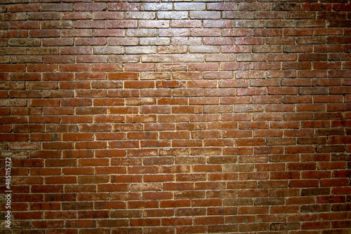 Neatly arranged red brick wall background, beautiful wall