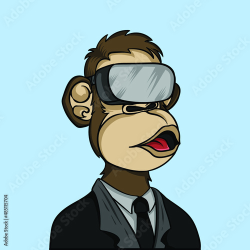 hand drawn monkey ape punk with jas clotes vr box 