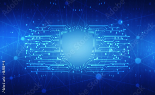 Protect and Security concept. Digital Shield on abstract technology background, Cyber security and information or network protection. Future technology web services for business and internet project © Greentech