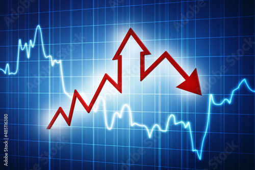 3d rendering business graph and documents. Stock market chart. Business graph background, Financial Background