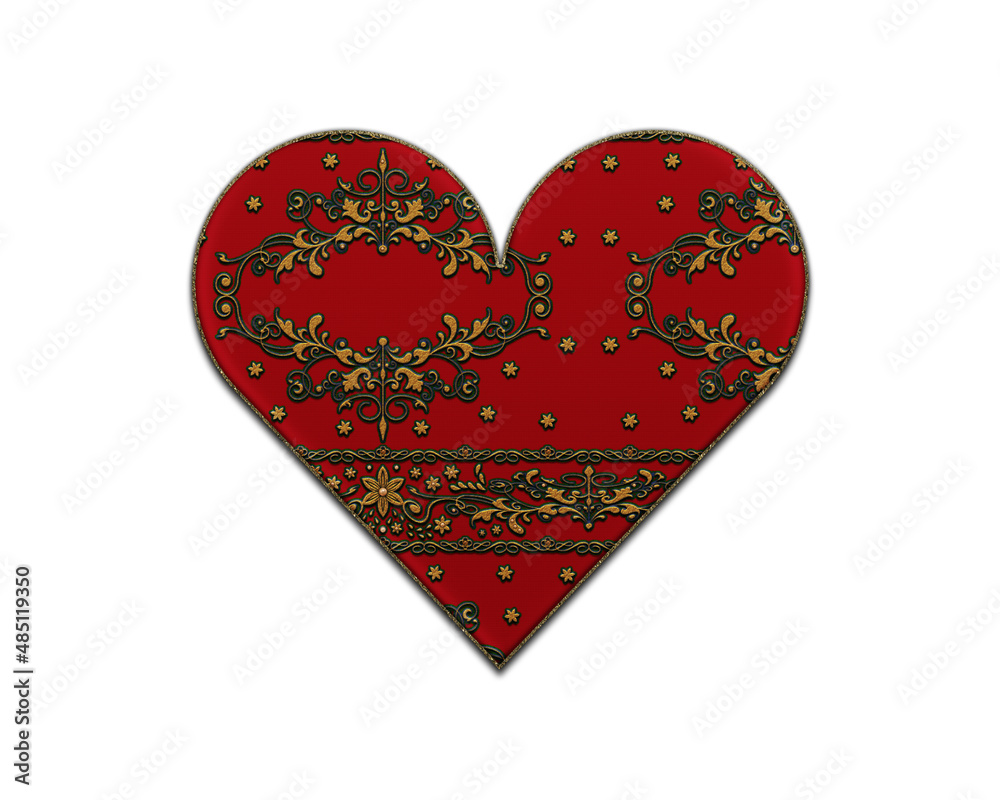 Heart love symbol Indian Red Sari Saree icon logo illustration