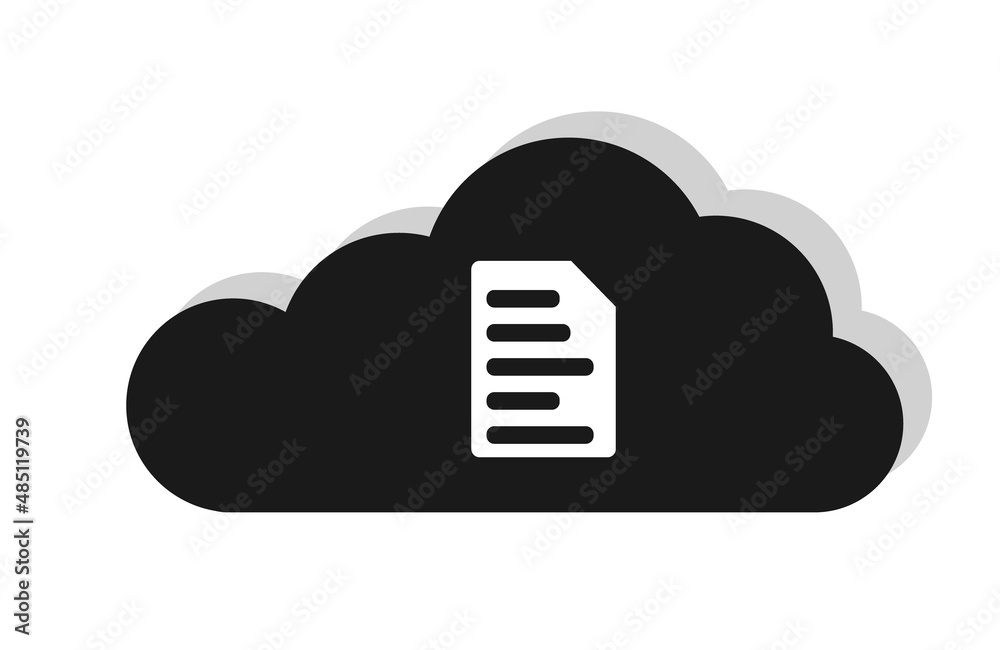 Cloud icon with a text document Cloud icon with a text document