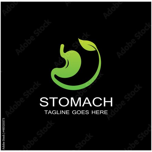 stomach health and stomach care logo design icon vector template