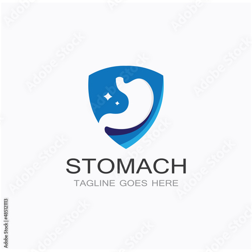 stomach health and stomach care logo design icon vector template