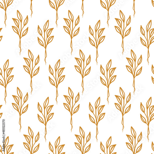 Botanical floral leaves seamless pattern. Floral pattern