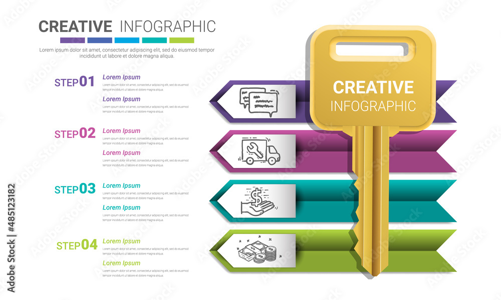 Business key infographics design can be used for workflow layout ...