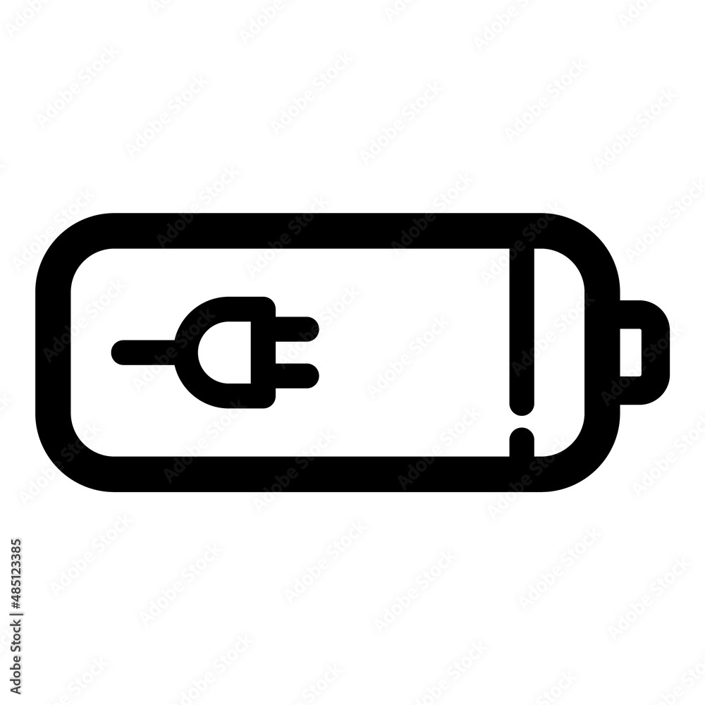 Battery Low Flat Icon Isolated On White Background Battery Low Flat Icon Isolated On White Background
