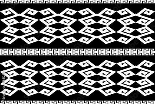 Wallpaper Mural Black and white Geometric ethnic oriental pattern traditional Design for background,carpet,wallpaper,clothing,wrapping,Batik,fabric,Vector illustration embroidery style. Torontodigital.ca