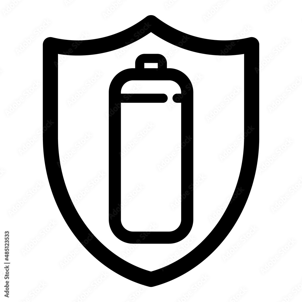 Battery Protection Flat Icon Isolated On White Background Battery Protection Flat Icon Isolated On White Background