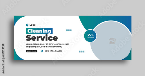 Best cleaning service Facebook cover design and web banner template