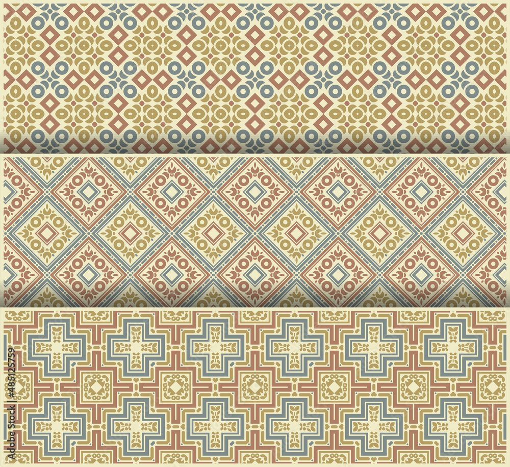 Collection of seamless ornamental ethnic patterns Collection of seamless ornamental ethnic patterns