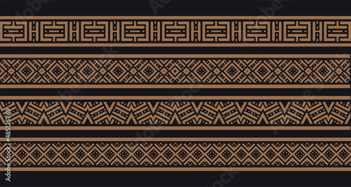 ornament style ethnic seamless borders set