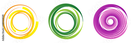 Gradient filled shaded design element, geometric shape set