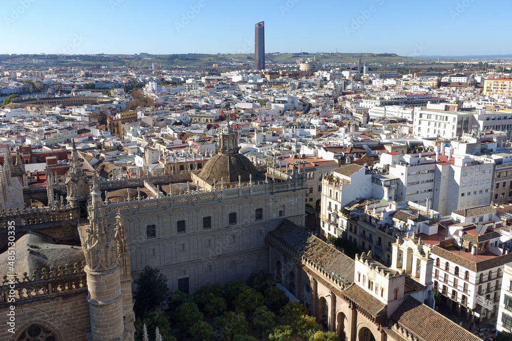 Blick von der Giralda auf die Altstadt von sevilla