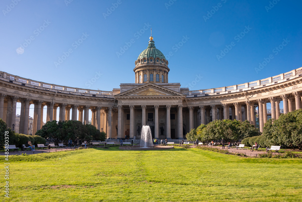 Famous landmark Kazan cathedral in Saint Petersburg, Russia