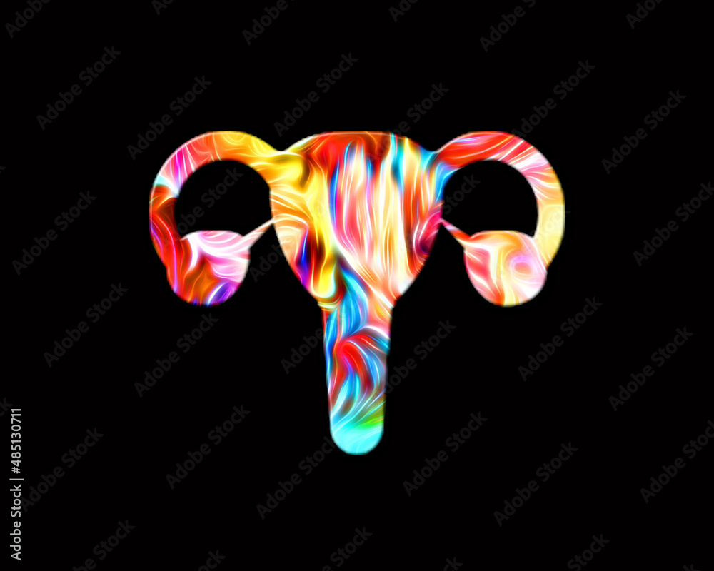 hysterectomy Uterus Fibroid symbol Fire Flames Icon Logo Burning Glow ...