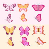Butterfly flat vector sticker. Suitable for your business with an aesthetic butterfly icon