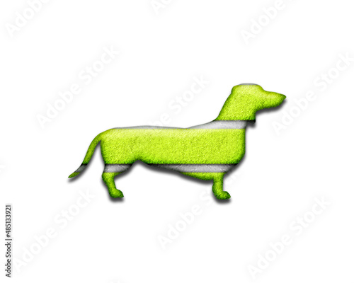 Dog Dachshund Pet symbol tennis Cricket ball Icon optic yellow Logo illustration