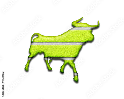 Bull Cow Bullish symbol tennis Cricket ball Icon optic yellow Logo illustration