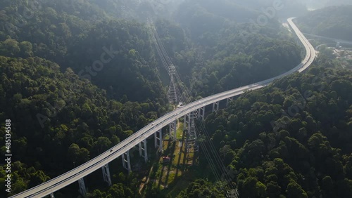 Footage of Rawang Serendah Highway or Rawang Bypass. A nature preserve green sustainable winding road Highway 2.7km length