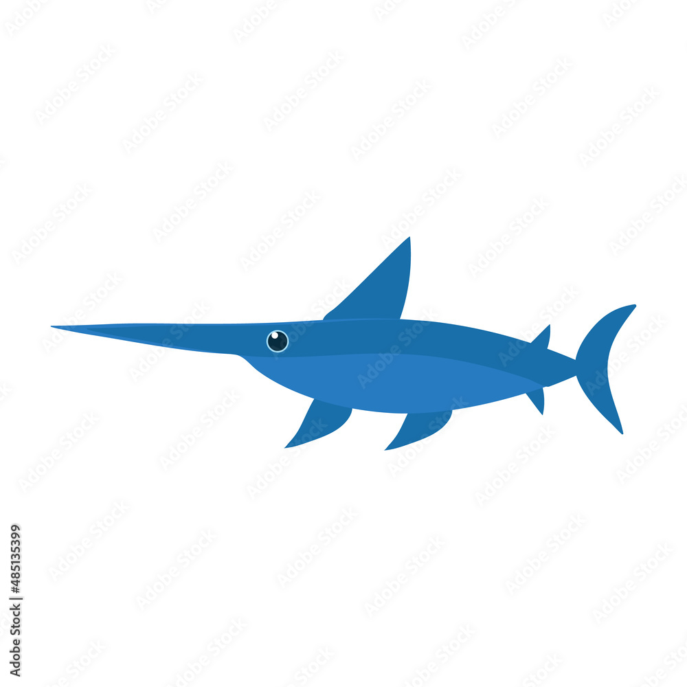 Swordfish on a white background for use in website design