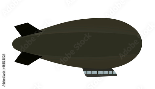 Black air ship. vector illustration