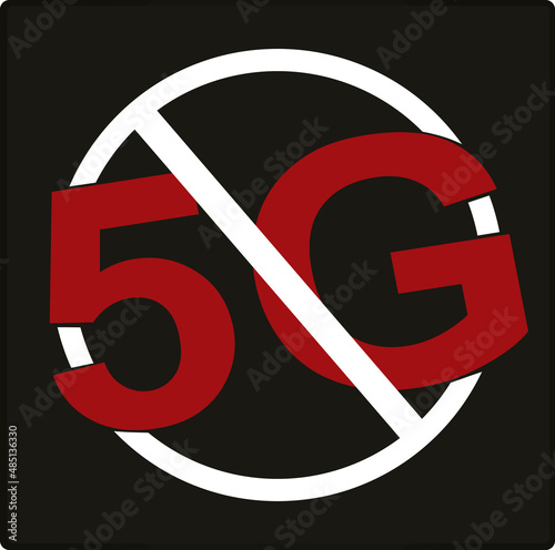 Forbidden 5G sign. vector illustration