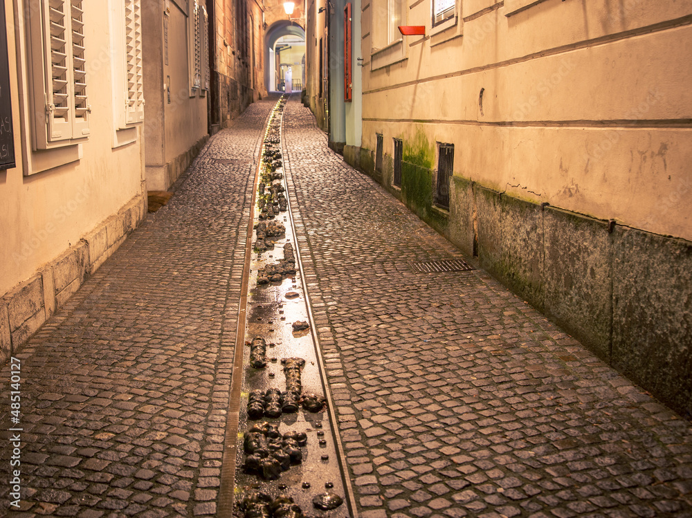 alley way in Ljubljana Slovenia 