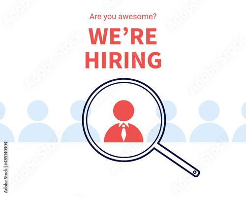 Minimal hiring lens employee, job magnifying