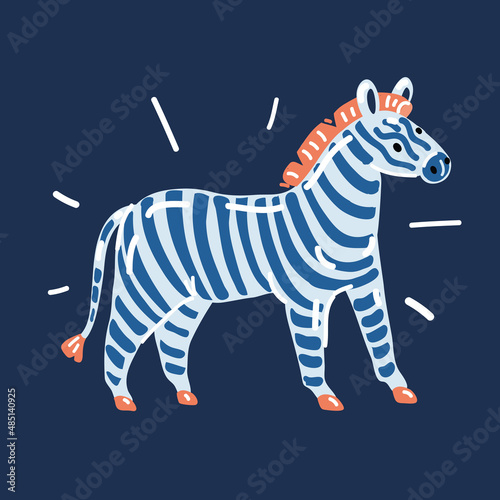 Cartoon vector illustration of Zebra