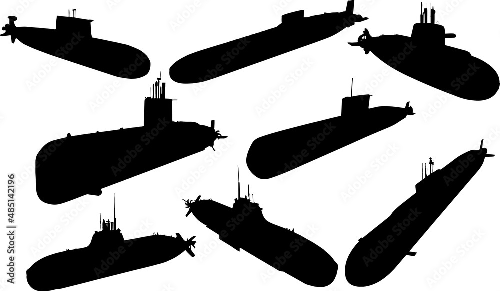 Submarine Silhouettes Submarine SVG EPS PNG Stock Vector | Adobe Stock