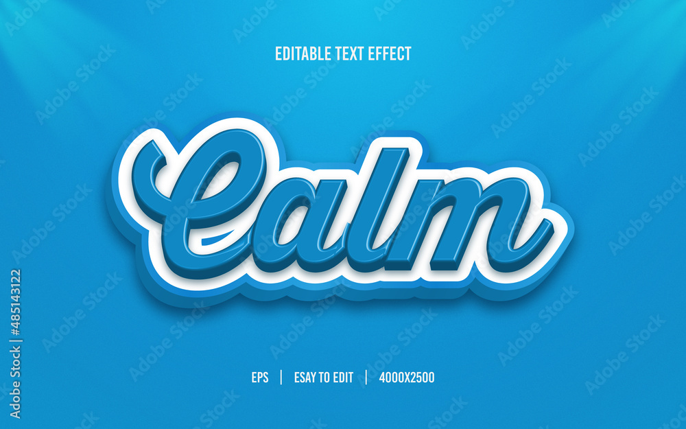Calm Editable Text Effect, Eye-Catching, Easy To Customize, EPS Format