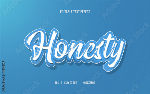 Honesty Editable Text Effect, Eye-Catching, Easy To Customize, EPS Format