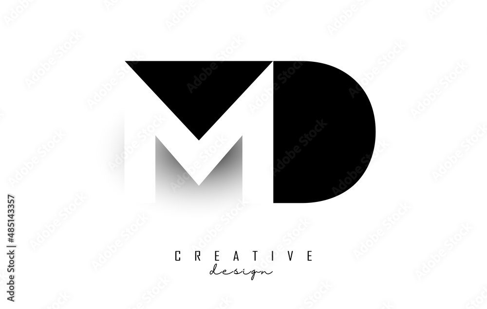 MD letters Logo with negative space design. Letter with geometric typography. Creative Vector Illustration with letters. MD letters Logo with negative space design. Letter with geometric typography. Creative Vector Illustration with letters.